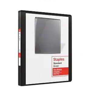 NWT Staples Standard 1/2” Hard Binder with two internal pockets